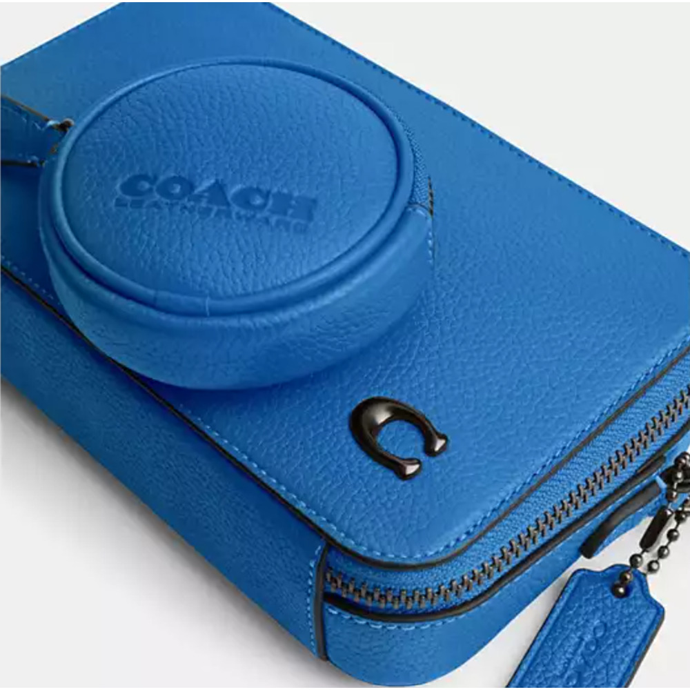 Coach Charter Slim Crossbody CC070 Blueberry Leather w/ Round Pouch - Picture 9 of 9